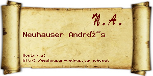 Neuhauser András névjegykártya